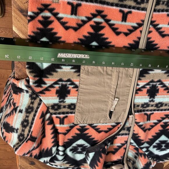 Wesc Fleece Sweater Aztec 1/2 Zip Chest Pocket Mens Large Womens XL - Picture 7 of 9